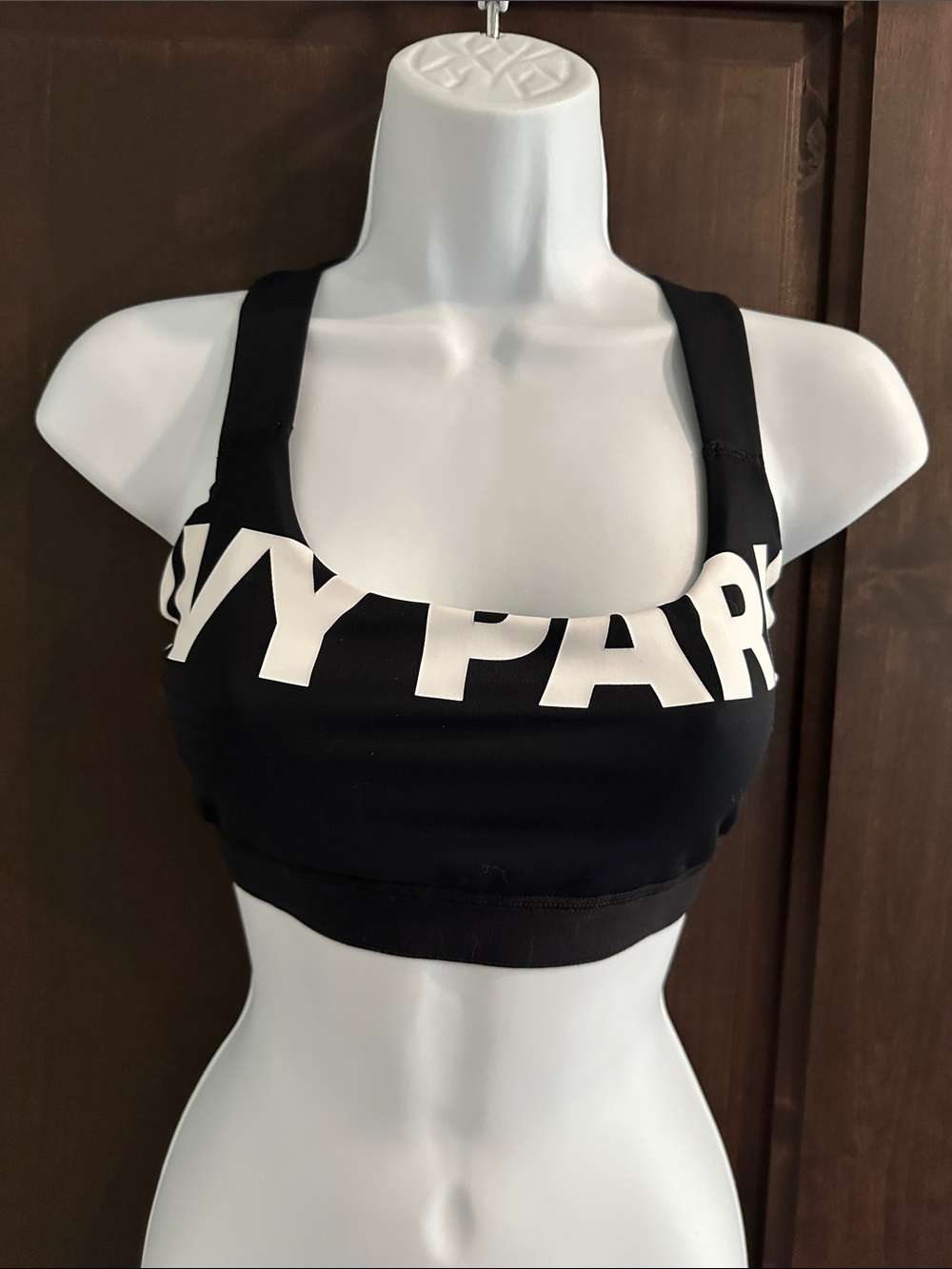 IVY PARK Black and White Logo Crop Sports Bra Sz Small